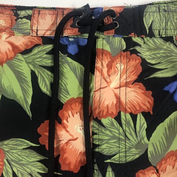 Caribbean Swimwear Black and Floral Men's Swim Trunks Shorts Large - Picture 4 of 9